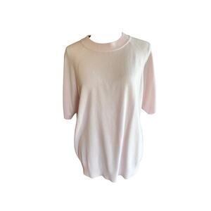 Designers Originals Blush Pink Knit Sweater Top Womens 44 L XL Back Zip